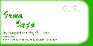 irma vajo business card